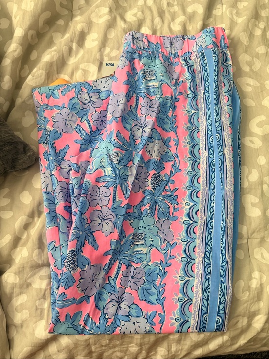 Lilly Pulitzer Pants - Lilly Pulitzer Pink Tropical Floral Wide-Leg Pants